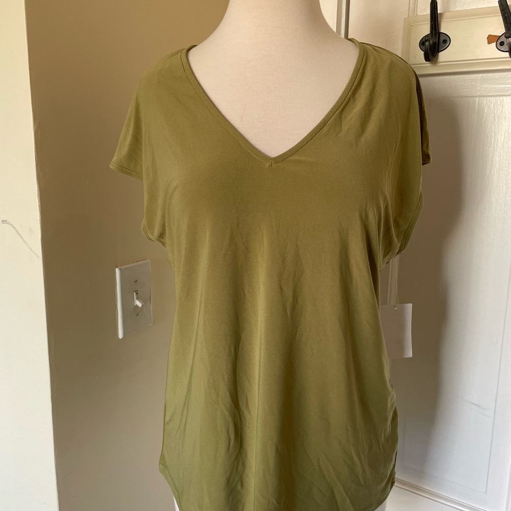 Halogen Olive Green V-Neck Short Sleeve Tee